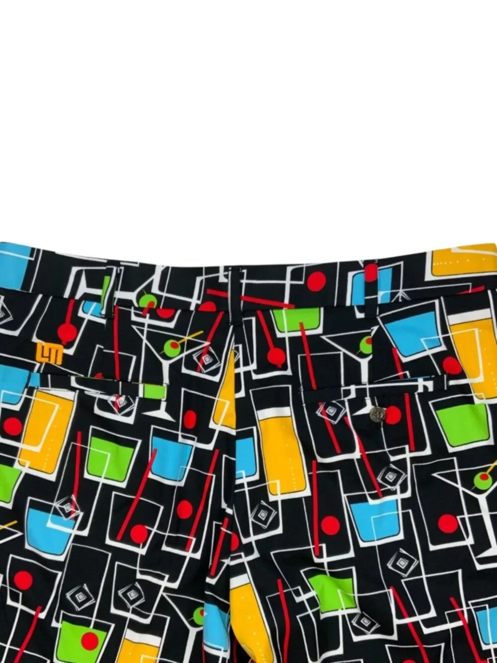 Loudmouth Golf Happy Hour Stretch Tech Shorts 36 Martini NEW